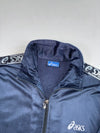 Vintage 90s Asics Navy Logo Tape Track Jacket (Xl)
