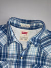 Levi’s | Blue Plaid Western Snap Button Shirt(L)