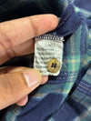 Vintage Lacoste Plaid Flannel Long Sleeve Polo – Navy/Green (XL)