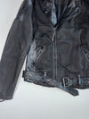 Be Edgy Deconstructed Distressed Leather Biker Jacket (M)