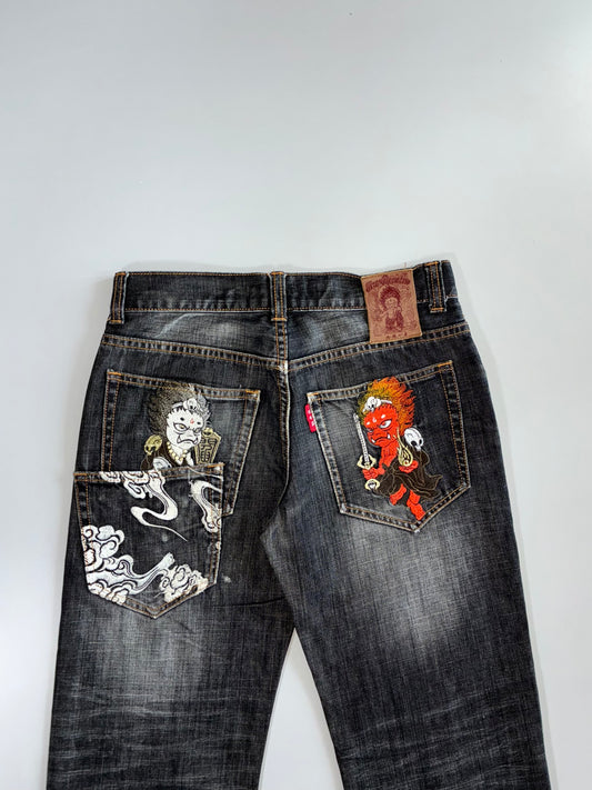 Nippon Blue Premium Original Embroidered Denim Jeans (W:30 |L:40)