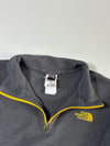 The North Face Embroidered Logo Quarter-Zip Fleece Pullover – Charcoal/Yellow (S)