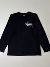 Stussy Basic Logo Long Sleeve Tee – Black, (S)