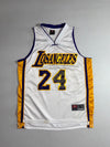 LA Lakers #24 Basketball Jersey  White Gold Mesh (M)