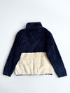 FILA Colorblock Sherpa Fleece Zip Jacket – Navy/Cream (S)