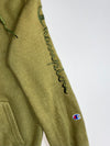 Champion Embroidered Script Logo Hoodie Olive Green (M)