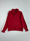 Tommy Hilfiger Quarter-Zip Knit Sweater – Red & White (M)