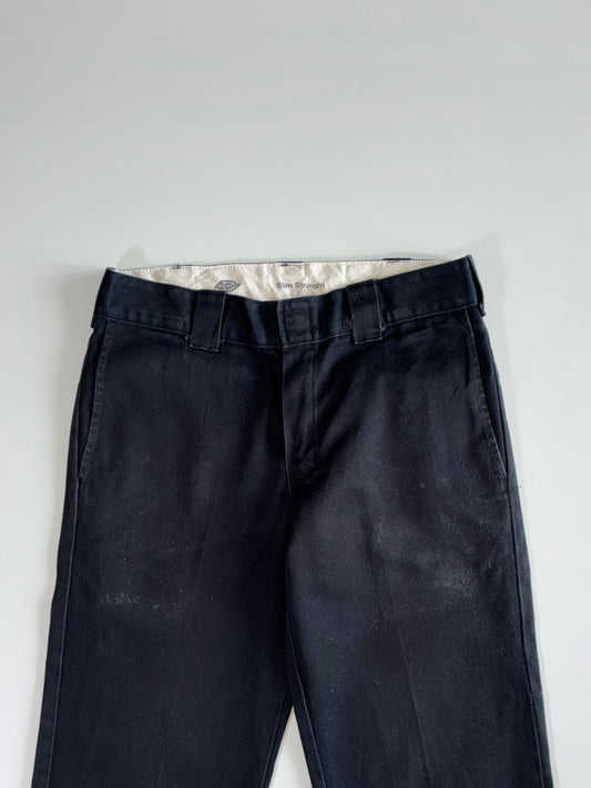 Dickies Black Slim Straight Work Pants (W:32|L:42)