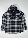 Dickies Black & Grey Hooded Flannel Shirt Jacket – Quilted Lining (XL)