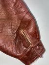 Vintage Italian Brown Leather Shearling Aviator Jacket – B3 Style – Made in Italy Furr inside (XL)