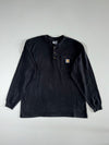 Carhartt Black Long Sleeve Pocket Henley T-Shirt (2XL)