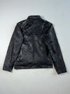 Vintage OWK Black Leather Zip-Up Racer Jacket (M)