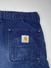 Vintage Carhartt Navy Canvas Carpenter Pants (W:34) (L:44)