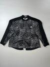 Adidas Vintage Black White Textured Track Jacket 3-Stripe Sleeves Women's (XL)