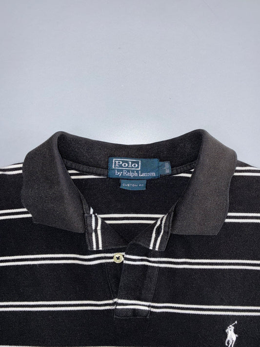 Polo Ralph Lauren Striped Polo – Black & White (L)