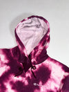 Champion Tie-Dye Script Logo Pullover Hoodie – Burgundy/Pink (M)