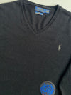 Polo Ralph Lauren Black Merino Wool V-Neck Sweater (L)