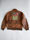 Avirex Type G-1 U.S. Navy Flight Jacket Multi-Patch Leather Bomber with Blood Chit & Shearling Collar (L/XL)