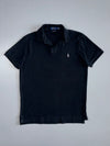 Polo Ralph Lauren Custom Slim Fit Pique Polo Shirt | Black Embroidered Pony Cotton (M/L)