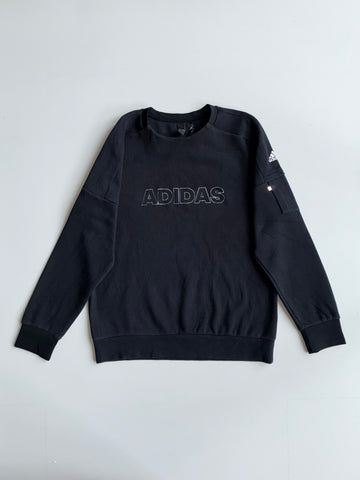 Adidas | Black Outline Logo Oversized Crewneck | (XL)