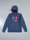 Under Armour | Threadborne ColdGear Fitted Hoodie | Navy Heather x Coral Pink (M)