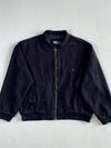 Vintage 90s Polo by Ralph Lauren Wool Bomber Jacket – Black with Red Pony (2XL)