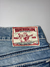 True Religion Billy Giant Big T Distressed Bootcut Jeans (W:34) (L:40)