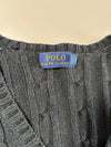 Polo Ralph Lauren Cable Knit V-Neck Sweater – Black (S)
