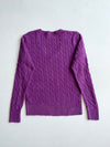 Tommy Hilfiger Purple Cable Knit V-Neck Sweater (S)