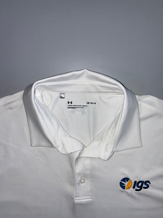 Under Armour Performance Polo Shirt – White (IGS Embroidered Logo) (XL)