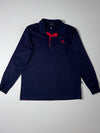 Adidas Long Sleeve Polo Shirt — Navy Blue (3XL)