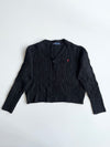 Polo Ralph Lauren Black Cable Knit Cropped Cardigan woman’s (XL)