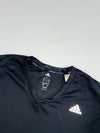 Adidas Running Black Climalite Long Sleeve V-Neck Tee with Reflective Logo (S)