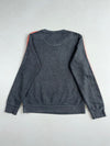 Adidas Essentials Grey & Coral 3-Stripes Fleece Crewneck Sweatshirt (S)