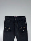 Mid.Point Black Moto-Style Cargo Jeans (W:34|L:44)
