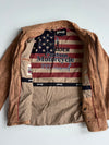 Vintage Schott NYC Sheepskin Suede Leather Motorcycle Jacket –lTan Custom Rider Lining (L/Xl)