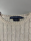 Ralph Lauren Sport Cream Cable Knit Crewneck Sweater – Tonal Pony (L/XL)