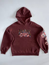 Bershka Fortune Floral Graphic Hoodie Burgundy (L)