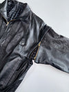 Vintage Premium Genuine Oversized Leather Jacket With Detachable Arm (S/M)