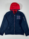 Tommy Hilfiger Hooded Bomber Jacket Navy Red (L)