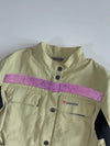 Vintage Dainese Women’s Khaki Textile Moto Jacket – Iridescent Reflective Stripe Paded (XS)