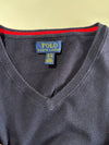 Polo Ralph Lauren Navy V-Neck Knit Sweater |  (M)