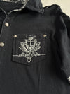 Sexpot Revenge Y2K Black Snakeskin Trim Lace-Up Shirt won’t Women’s (S)