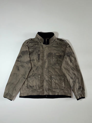 Big Train Osaka Camo Tie-Dye Field Jacket – Multi-Pocket Utility Style (XL)