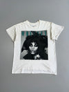 Whitney Houston “WHITNEY” Vintage 80s Graphic Tee — B&W Portrait Star Print Off-White (M/L)