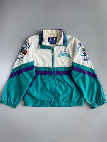 Vintage 90s Starter Charlotte Hornets NBA Windbreaker Jacket (XL/XXL)