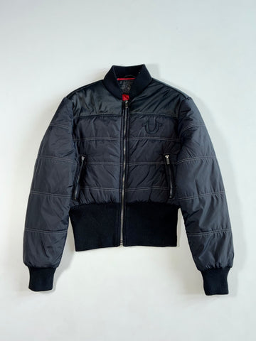 True Religion World Tour Quilted Puffer Bomber Jacket – Black Women’s (S)