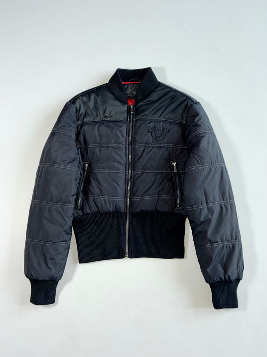 True Religion World Tour Quilted Puffer Bomber Jacket – Black Women’s (S)