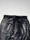 Vintage Mix Black Leather Straight Leg Pants (W:25) (L:42)