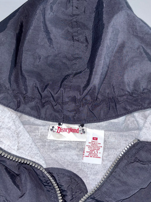 Disneyland Embroidered Fleece-Lined Hooded Windbreaker – Black, Size (M)